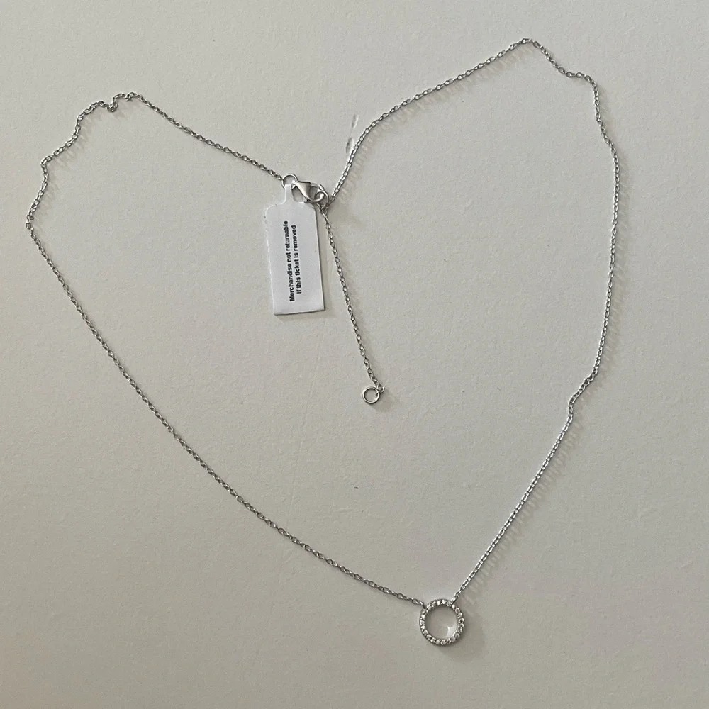 Sterling silver cubic zirconia necklace - Picture 2 of 3